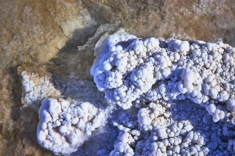 Salt Crystal Formations and Textures at Devil's Golf Course Death Valley Stock Photos