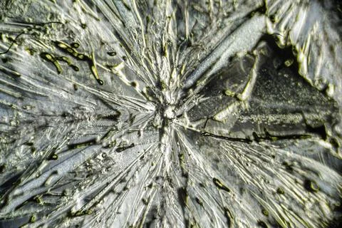 Salt crystal macro close up under the light microscope Stock Photos