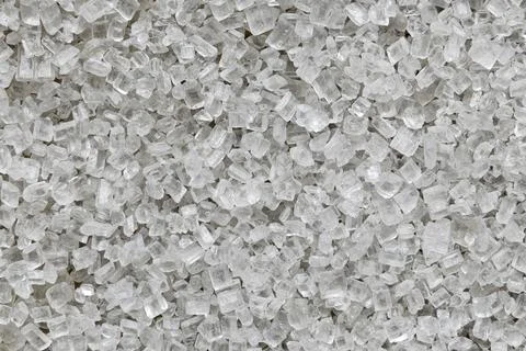 Salt Crystal Macro Texture. Abstract White Crystal Pattern. White Sugar Cry.. Stock Photos