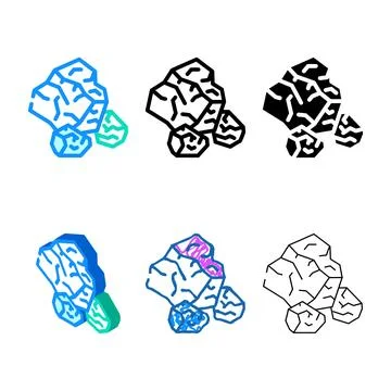 Salt crystals color icon vector variations Stock Illustration