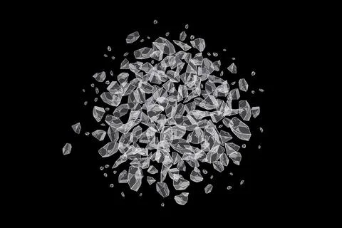 Salt crystals exploding on black background Illustrazione stock