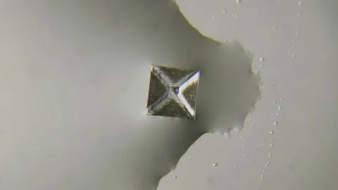 Salt crystals microscopic image being formed from water evaporation timelapse Video stock 148889210