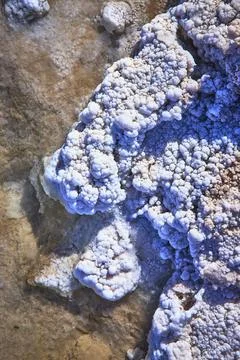 Salt Crystals Texture Detail at Devil's Golf Course Natural Surface Formation Stock Photos