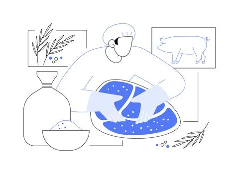 Salt curing abstract concept vector illustration. Stock Illustration