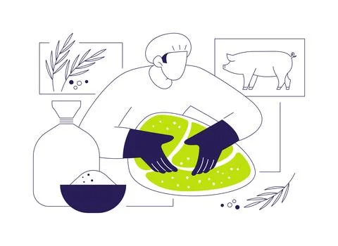 Salt curing abstract concept vector illustration. Stock Illustration