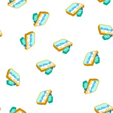 Salt dumpling isometric icon seamless pattern Stock Illustration