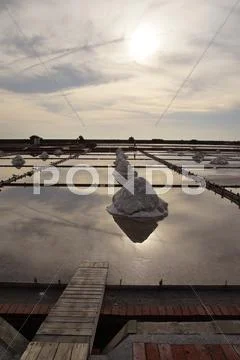 Salt evaporation field Stock Photos