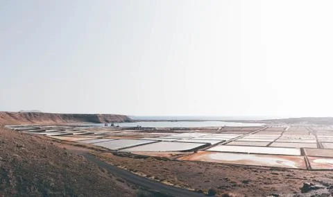 Salt extraction pools in Spain Stock Photos