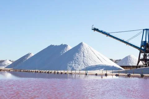 Salt extraction process Stock Photos