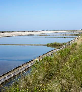 Salt farm backgorund Stock Photos