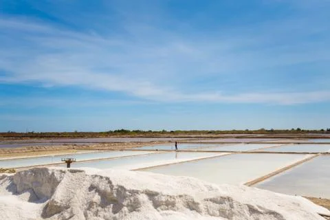 Salt farm close to Phan Tiet Vietnam Stock Photos