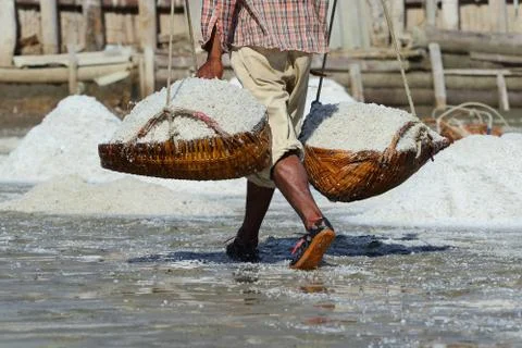 Salt farm Stock Photos