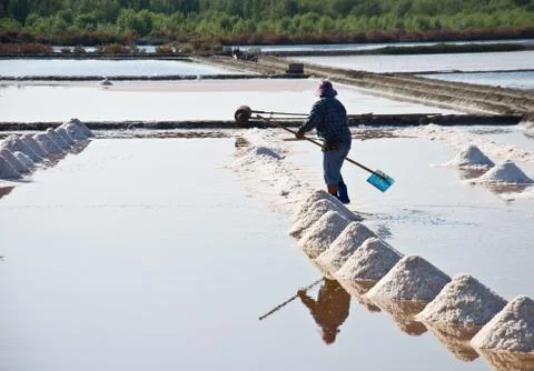 Salt farmer Stock Photos