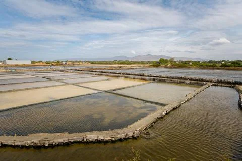 Salt fields close to Phan Rang Vietnam Stock Photos