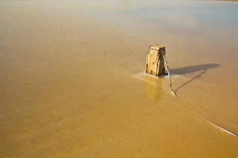 Salt fields in thailand Stock Photos