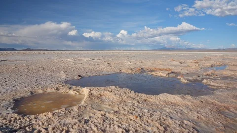 Salt Flat Springs of Extremely Cold Salt Water. Uyuni, Potosi, Bolivia Vidéo 102907201