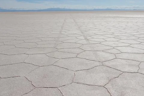 Salt flat of uyuni pattern formed, Bolivia Uyuni Фото