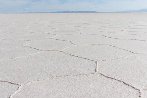 Salt flat of uyuni pattern formed, Bolivia Uyuni Stock-Fotos