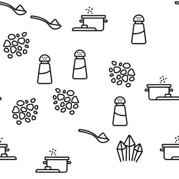 Salt Flavoring Cooking Vector Seamless Pattern Illustration