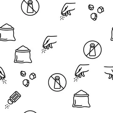 Salt Flavoring Cooking Vector Seamless Pattern Illustration