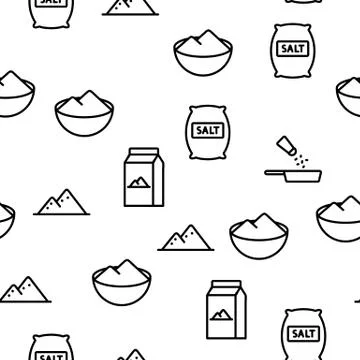 Salt Flavoring Cooking Vector Seamless Pattern Illustration