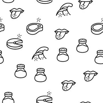 Salt Flavoring Cooking Vector Seamless Pattern Illustration