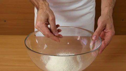 Salt flour. Making Puff Pastry Series. Stock Footage 77222302