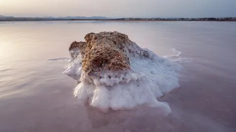 Salt Formation at Sunset Stock Photos