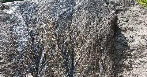 Salt Formations on Hillside Stock Footage 98080236