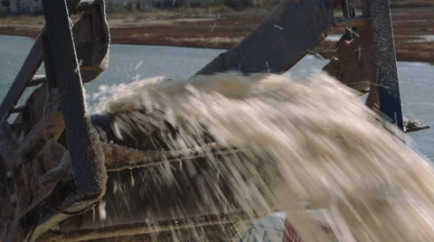 Salt gathering conveyor Stock-Footage 59343453