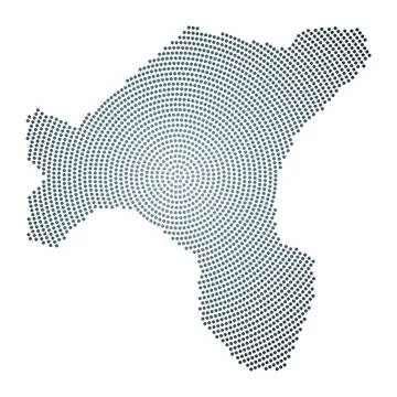Salt Island dotted map. Digital style shape of Salt Island. Tech icon with .. Stock Illustration