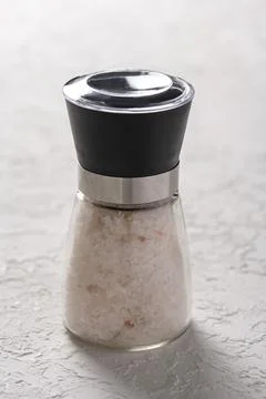 Salt jar on white background Stock Photos