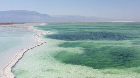 Salt Lagune in The Dead Sea Stock Footage 154875672
