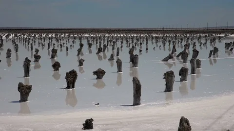 Salt Lake Baskunchak Stock Footage 109435448