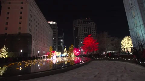 Salt Lake City christmas lights wide pan Stock-Footage 59082993