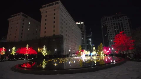 Salt Lake City Christmas wide shot Video stock 59082984