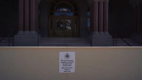 Salt Lake City, City and County building is closed to the public 4K Stock Footage
