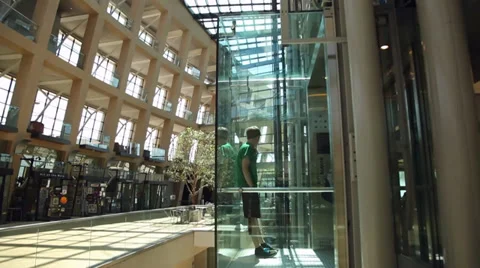 Salt Lake City library elevator up tight Video stock 38377009