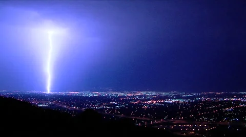 Salt Lake City Lightning Stock Footage