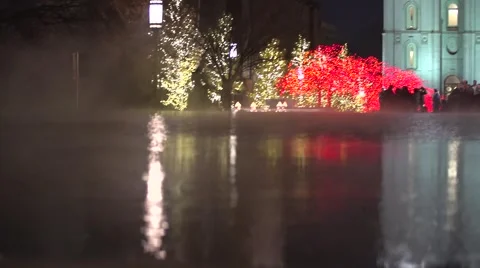 Salt Lake City mormon temple Christmas tilt Video stock 59083002