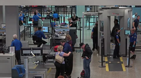 Salt Lake City Utah TSA security check airport 4K 011 Stock Footage