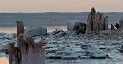 Salt Lake Sunset 16 Stock Footage 314060706