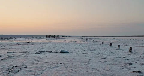 Salt Lake Sunset 17 Stock Footage 314060760