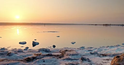 Salt Lake Sunset 2 Stock Footage 314060203