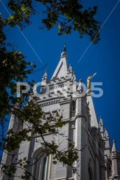 Salt Lake Utah Mormon Temple Spires Stock Photos