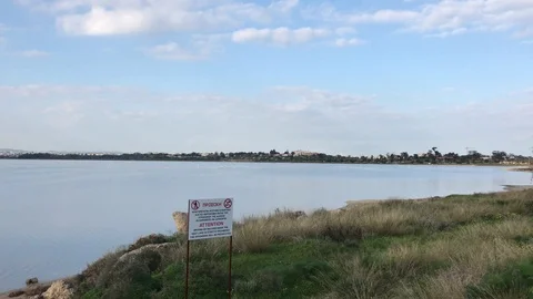 Salt Lake View in Larnaca Stock Footage 89673973