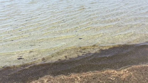 Salt lake waves closeup Video stock 87933238