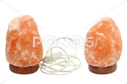Salt lamp over white Stock Photos