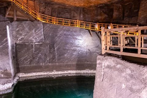 Salt Mine Lake Stock Photos