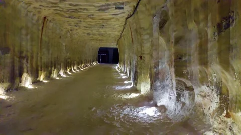 Salt mine tunnel Stock Footage